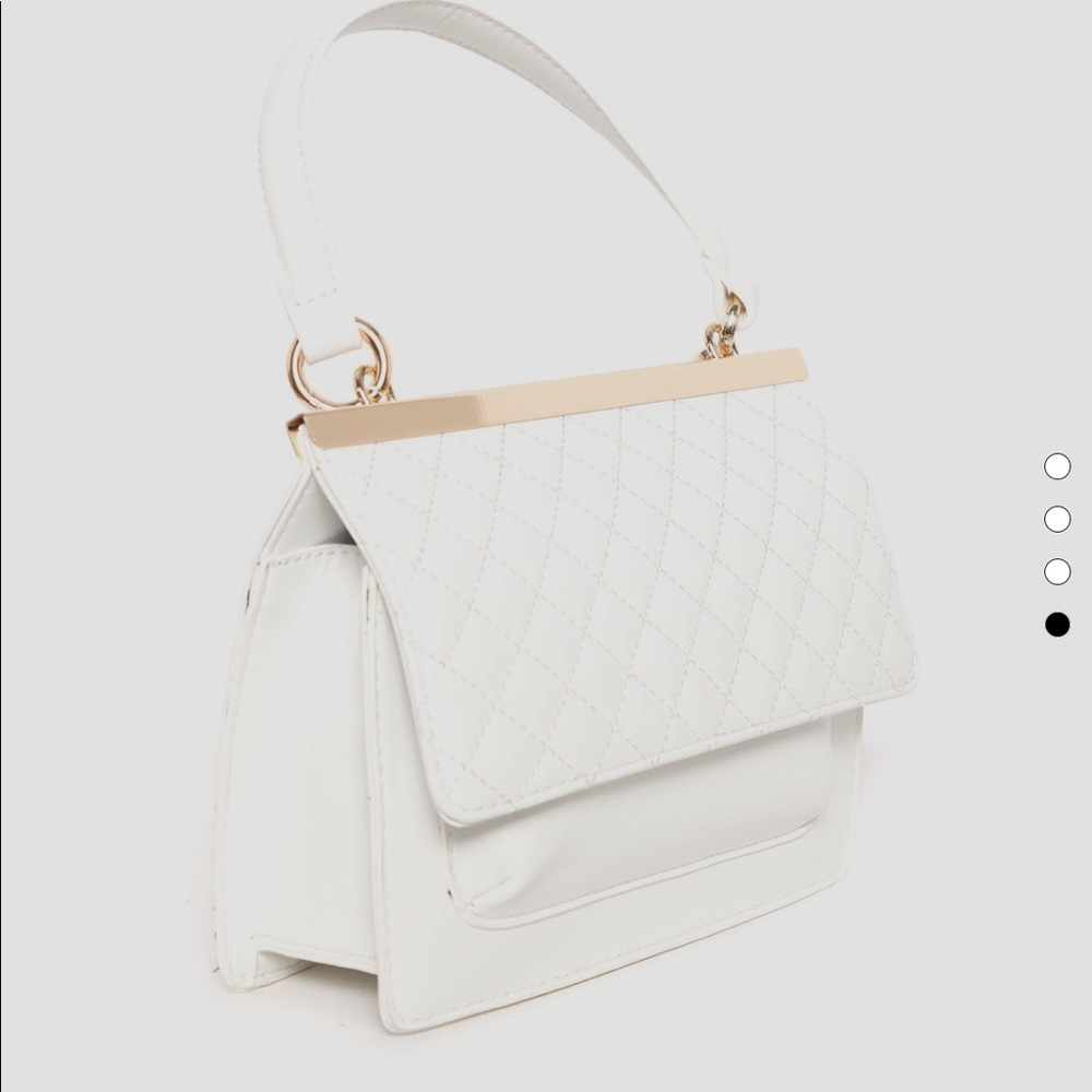 Fashionnova White Handbag with Crossbody